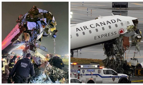 Accident avion Air Canada pe aeroportul LaGuardia din New York FOTO Profimedia