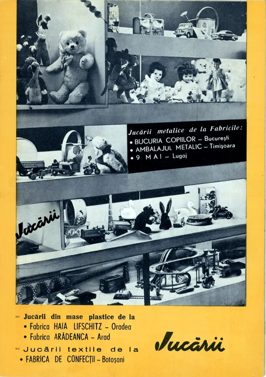 Reclamă la jucării publicată în Revista Modei (1962)