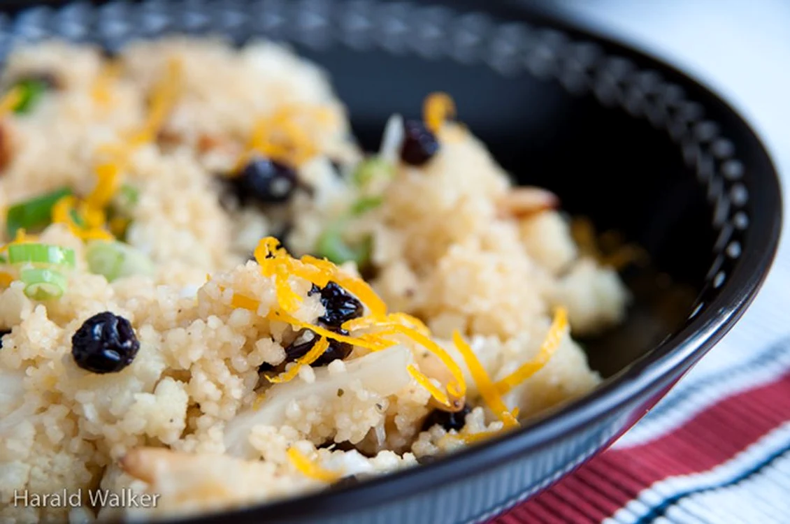 Cauliflower and Couscous Pilaf with Todu and Pine Nuts jpeg
