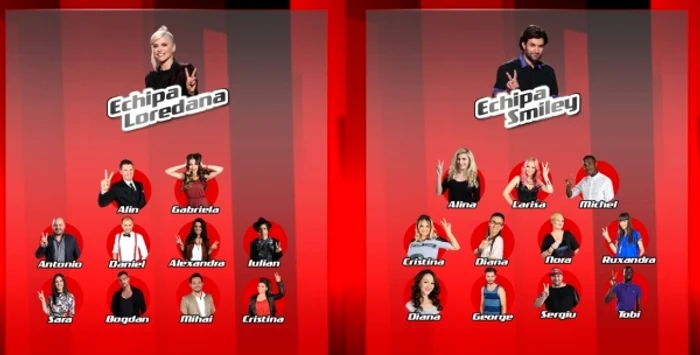 „Vocea României": Ei sunt concurenții rămași în echipa Loredanei și în echipa lui Smiley