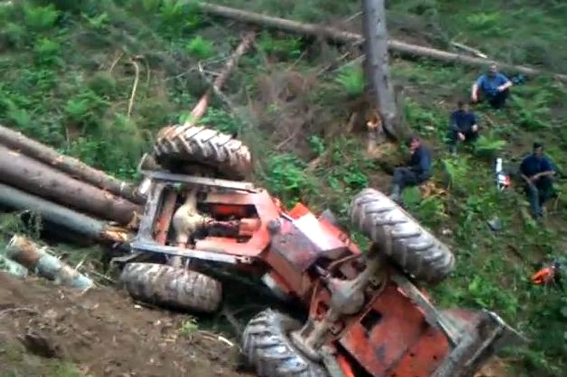 Un TAF răsturnat în pădure