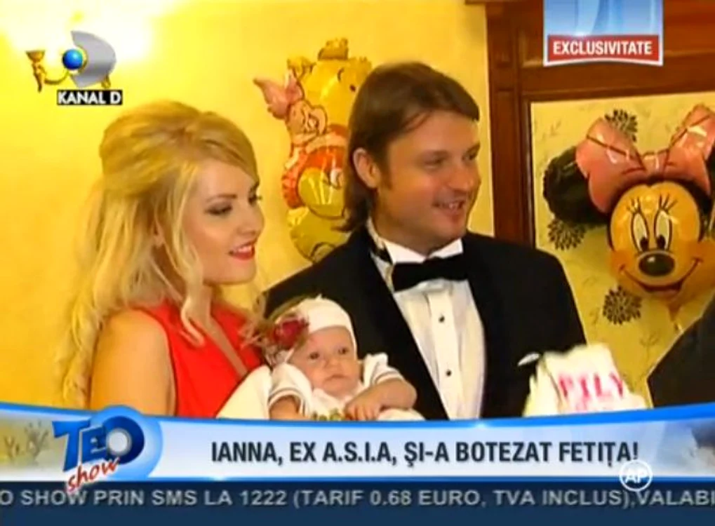 Ianna Novac şi-a botezat fetiţa (captură: Kanal D)