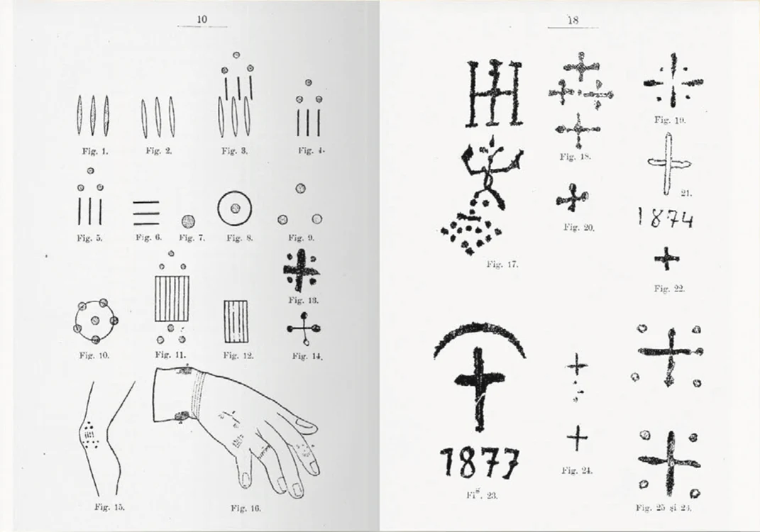 Imagini cu tatuaje din cartea medicului Nicolae Minovici