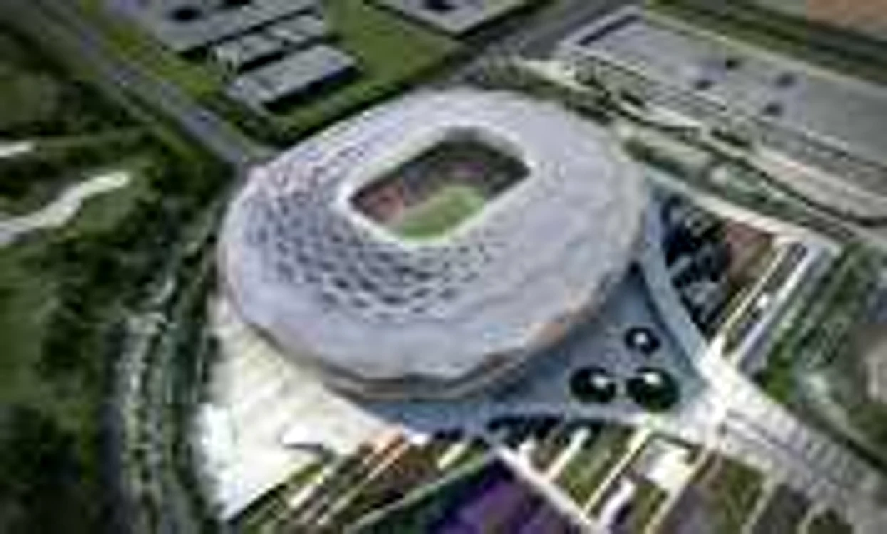 O imagine artistică a modului în care va arăta viitorul stadion din Doha. FOTO AP