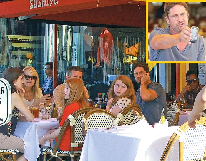 Butler a fost surprins ieri de paparazzi, pe Sunset Boulevard, în Los Angeles