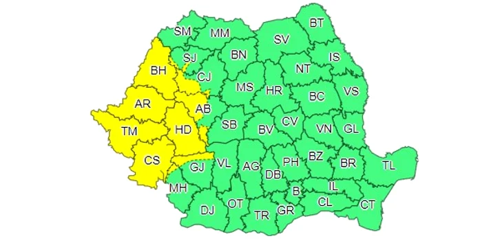 Cod galben de intensificări ale vântului. Foto meteoromania.ro