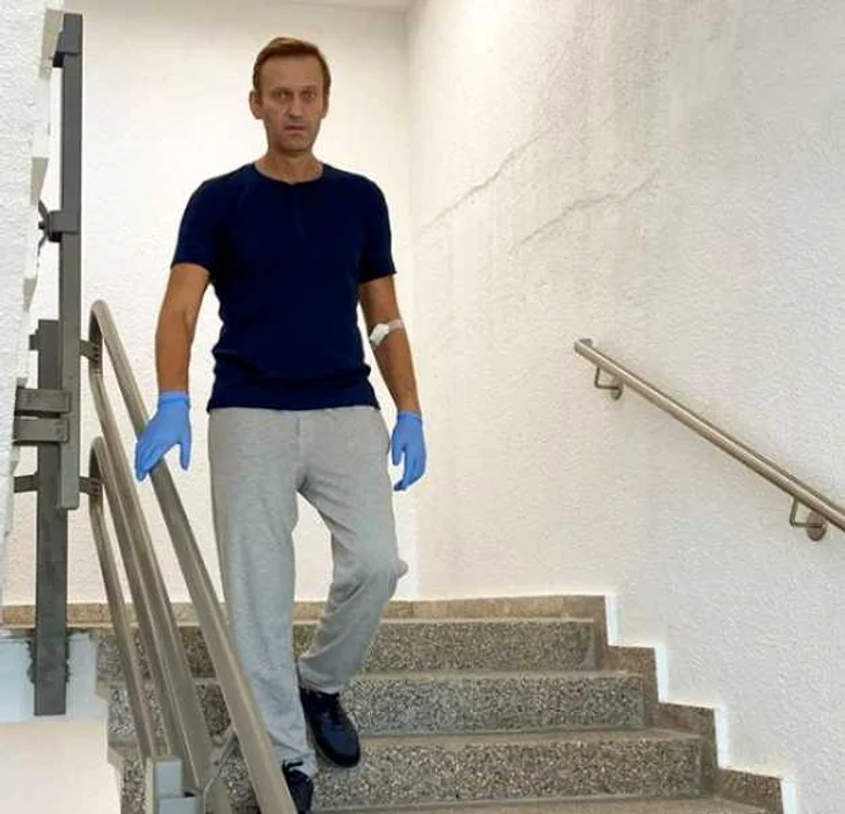 Opozantul rus Aleksei Navalnii în spitalul din Berlin unde a fost tratat după ce a fost otrvit cu noviciok