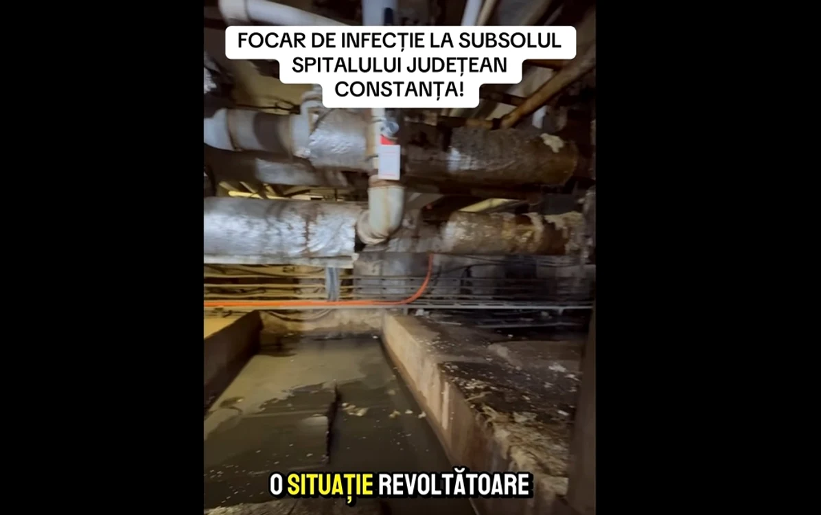 Focar de infecție la subsolul Spitalului Județean Constanța Foto: Captură video Florin Mitroi/FB