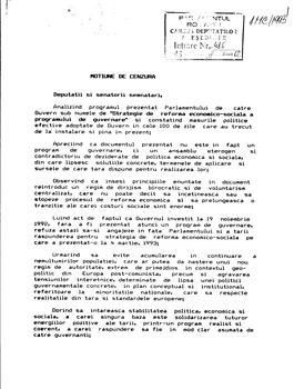 Poza pentru articolul Moțiuni de cenzură în România. Ce premieri au fost demiși prin moțiune din anii ‘90 și până acum