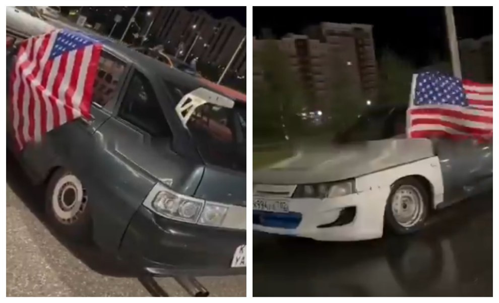 Un tânăr și-a pus la mașină drapelul SUA și s-a plimbat într-un oraș din Rusia. Cum s-a încheiat aventura