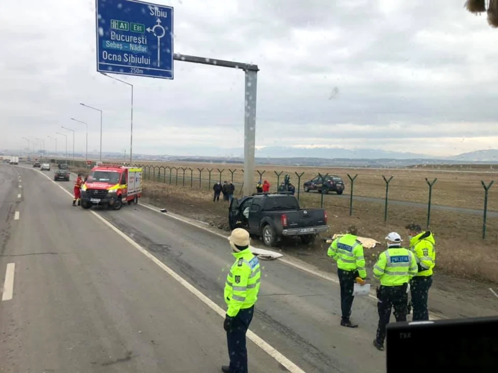 Accident rutier mortal pe DN 1 la intrare în municipiul Sibiu Foto Adevărul - credit Valentin Sârbu