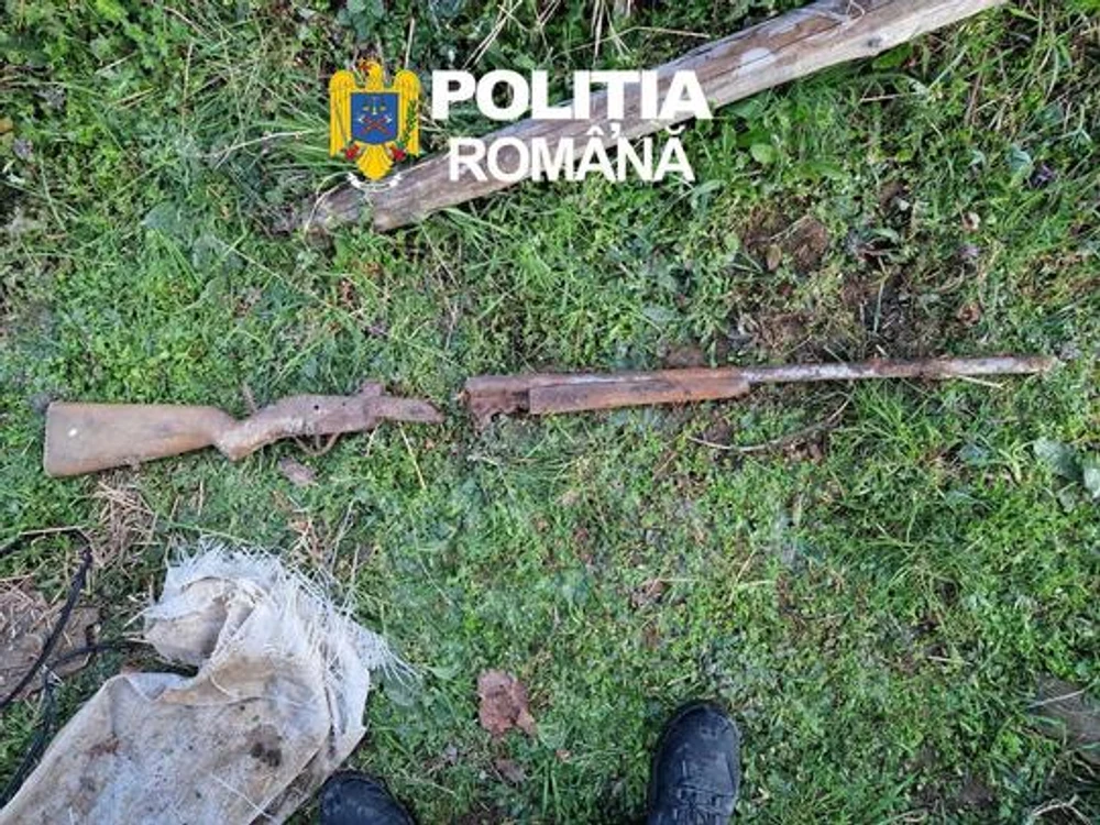 Percheziții de amploare în Arad: patru bărbați reținuți, arme ilegale, muniție și sute de trofee descoperite