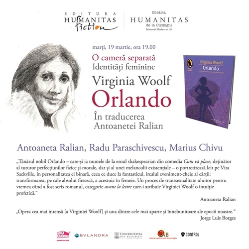 Dezbatere despre Virginia Woolf şi lansarea romanului Orlando jpeg