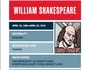 Fişa biografică a lui William Shakespeare din „Viaţa secretă a unor mari autori” de Robert Schnakenberg