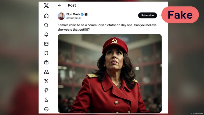 Musk a distribuit o imagine generată de AI cu Harris ca dictator comunist