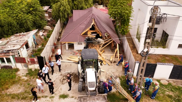 Clădire construită abuziv în Timișoara demolată mai apoi Foto Primăria Timișoara