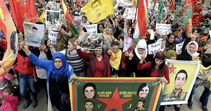 ManifestatiE pro-kurda si anti-turca in Liban FOTO EPA-EFE