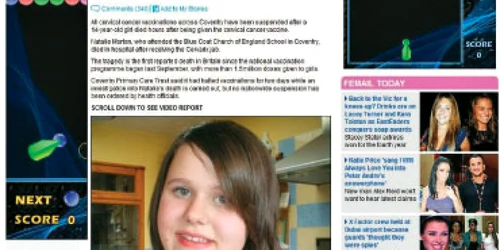 VIDEO O elevă din Marea Britanie, victimă a vaccinului anti-HPV
