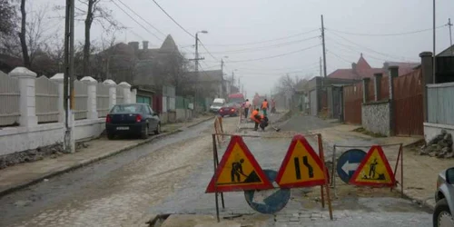 Şantier pe strada Nicolae Bălcescu