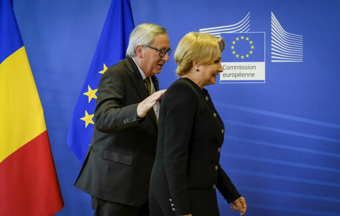 Viorica Dăncilă şi Jean Claude Juncker  FOTO EPA EFE