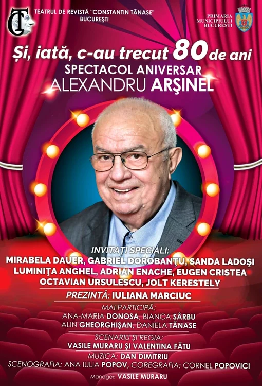 Afișul spectacolului dedicat lui Alexandru Arșinel