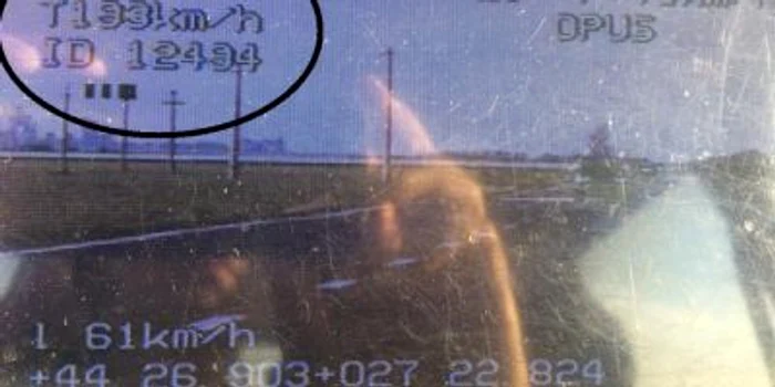 Un şofer din Bărila a fost ptins pe DN21 conducând cu 193 km/h FOTO IPJ Călăraşi