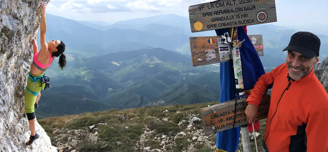 Actorul Oltin Hurezeanu și Patricia Cimpoiașu, din trupa Amadeus, sunt pasionați de alpinism