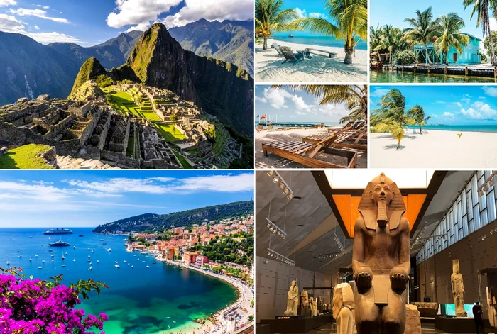 Colaj imagini destinații turistice pentru o vacanță ideală de primăvară 2025