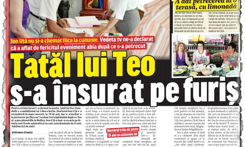 În mare secret,  Ion Uţă(70 de ani)  s a căsătorit  la 23 iunie  cu asistenta sa,  Adelina (62 de ani) jpeg
