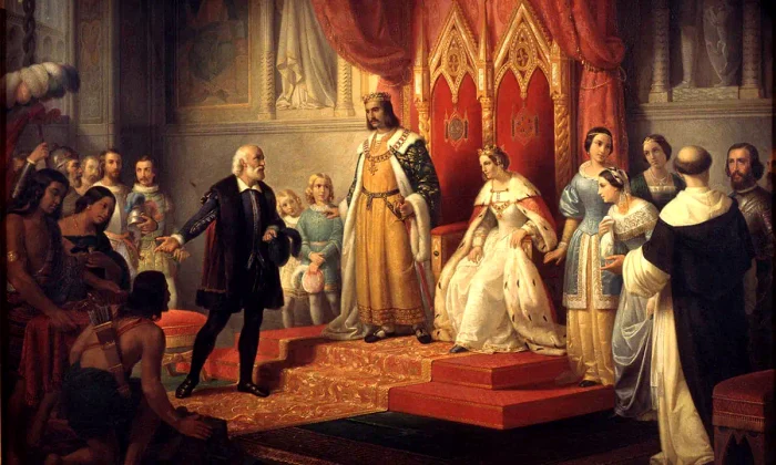 columbus visits ferdinand and isabella webp