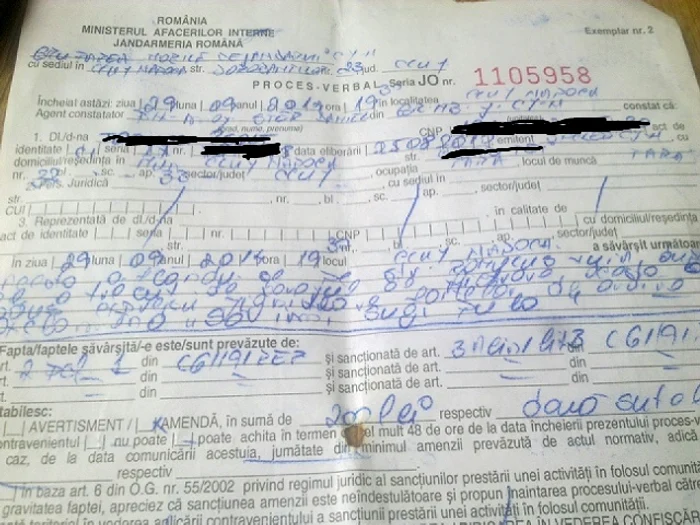Procesul verbal (sursa: numaiu.ro)