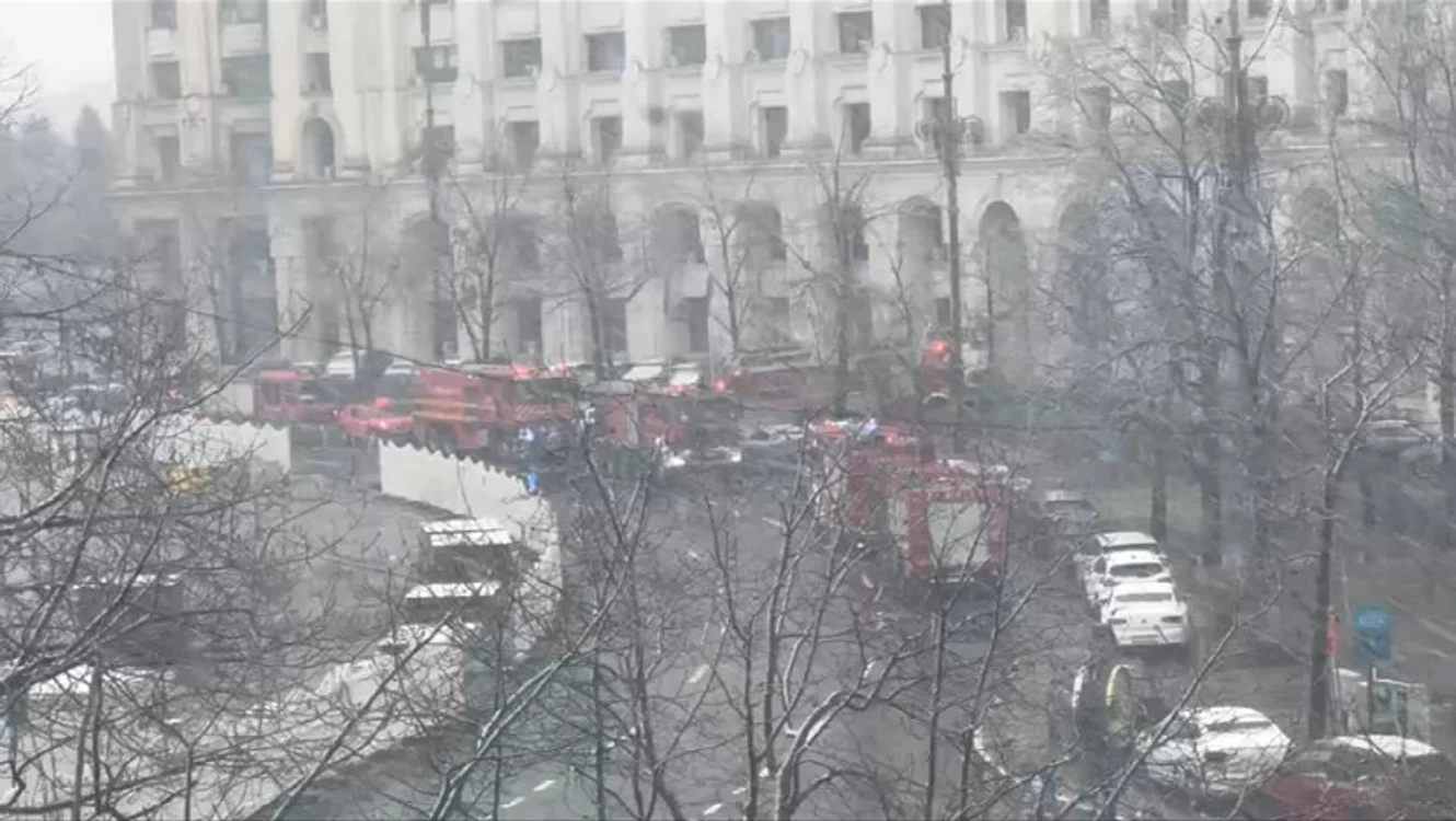 Incendiu la sediul Ministerului Finanțelor din București. 