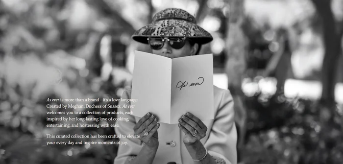 Meghan Markle aluzie la Audrey Hapburn pentru As Ever captură de ecran png