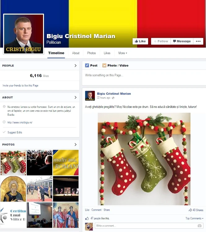 Mesajul postat de Bigiu Cristinel Marian cu câteva ore înainte să fie ridicat de procurori