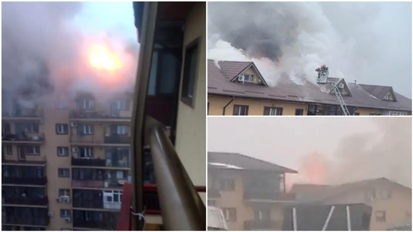 Incendiu masiv în Chiajna Foto: Observatornews.ro 