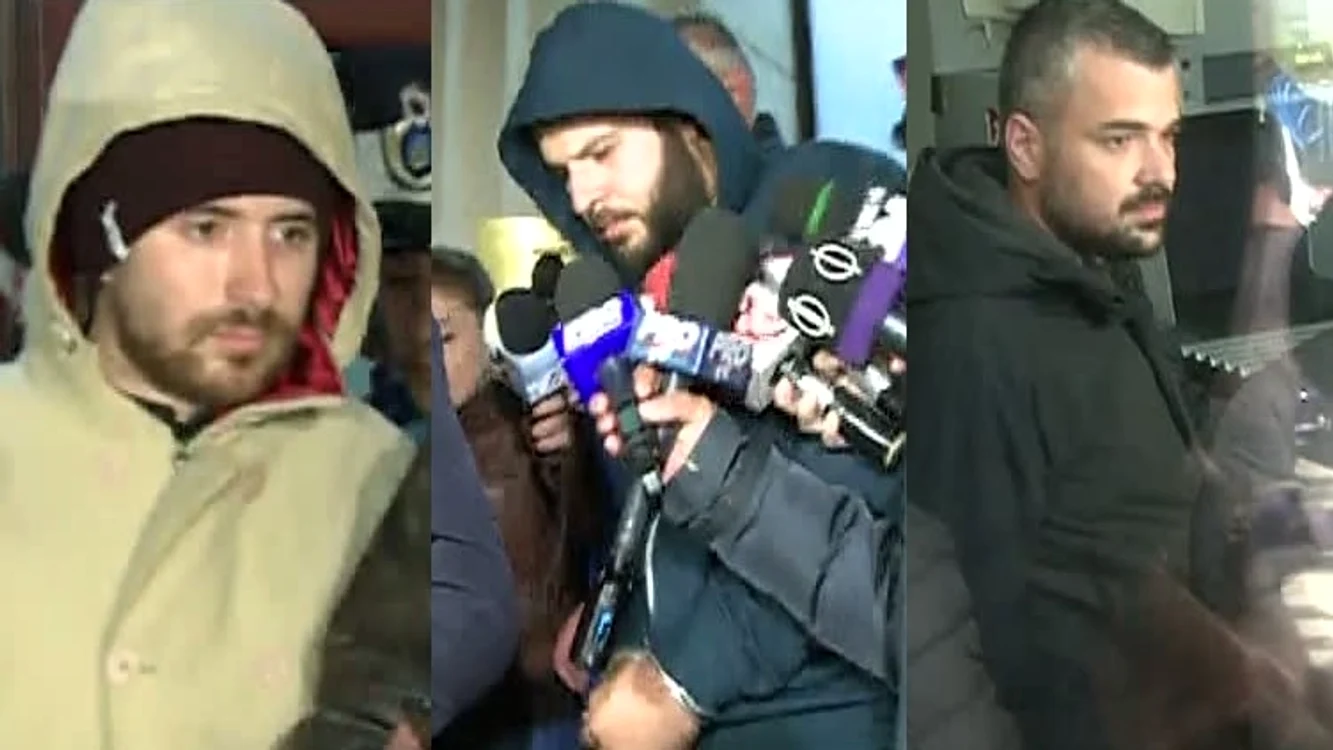 
    Alin Anastasescu (stânga), Paul Gancea (centru) şi Costin Mincu au fost reţinuţi  foto: captură video  