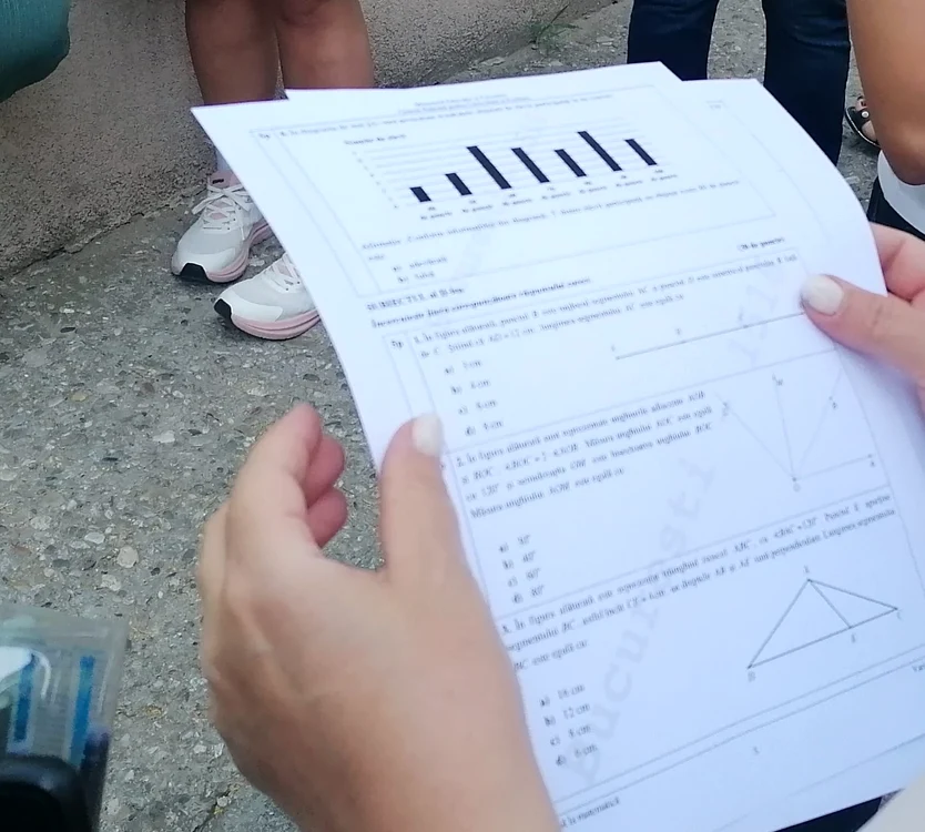 Problema elevului a apărut la proba la Matematică FOTO. A.M.