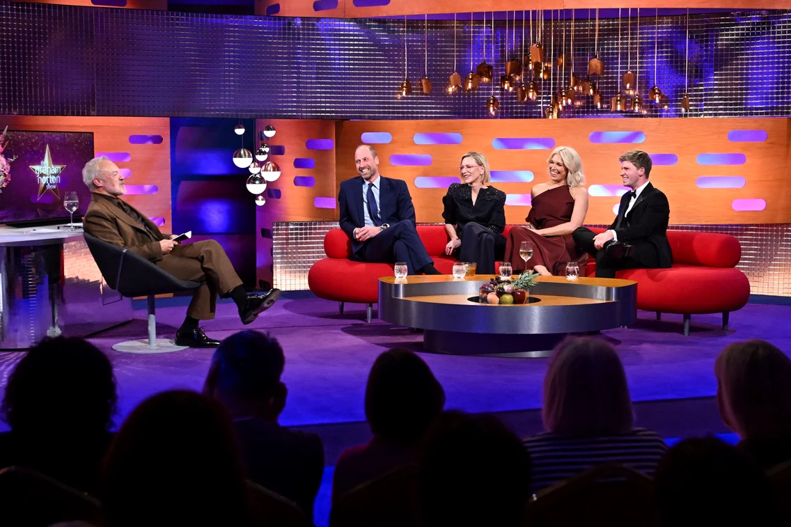 Prințul William cu Cate Blanchett, Hannah Waddingham and Robert Irwin la „The Graham Norton Show”.