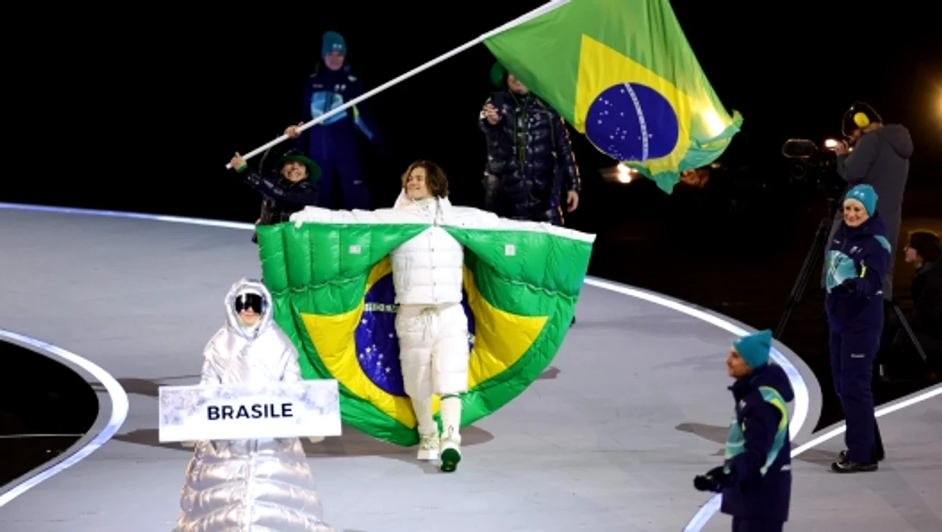 Braathen a fost purtătorul de drapel al Braziliei la ceremonia de deschidere a JO FOTO EPA