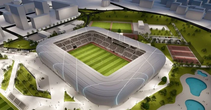 Schița stadionului din Hunedoara. Foto Facebook Corvinul