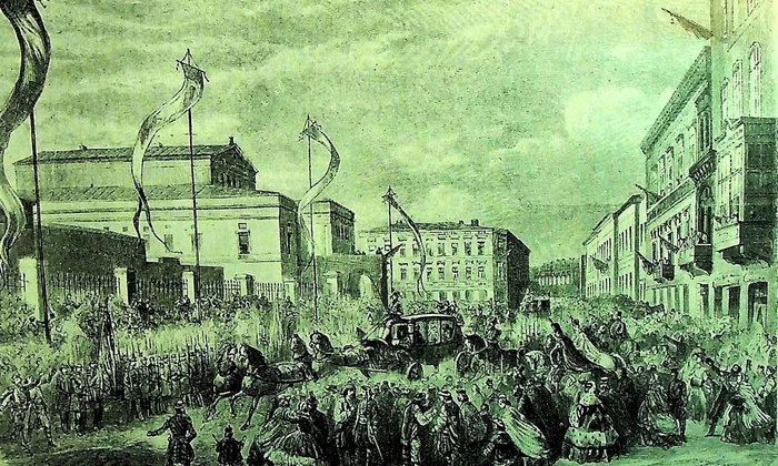 Sărbătorirea Unirii Principatelor Române la 24 ianuarie 1862 (foto: Facebook / Arhivele Naționale ale României)