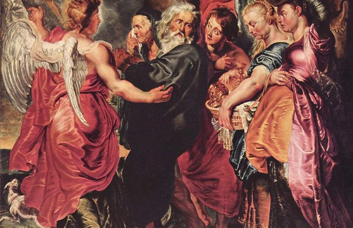 Lot şi familia sa fugind din Sodoma Sursă foto ro.wikipedia.org