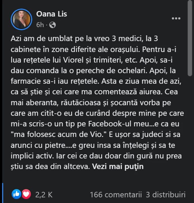 Oana Lis a răbufnit la adresa criticilor