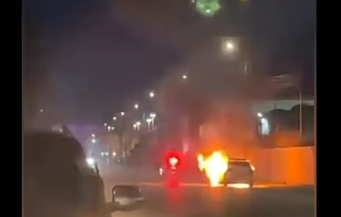 Autospecială de poliție a fost cuprinsă de flăcări. FOTO captură video FB Europol