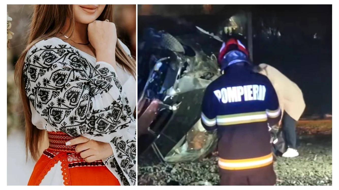 Cântăreața care a suferit un accident auto - Foto: colaj Instagram / ISU Dolj 