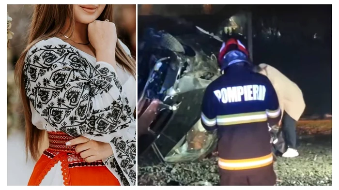 Cântăreața care a suferit un accident auto - Foto: colaj Instagram / ISU Dolj