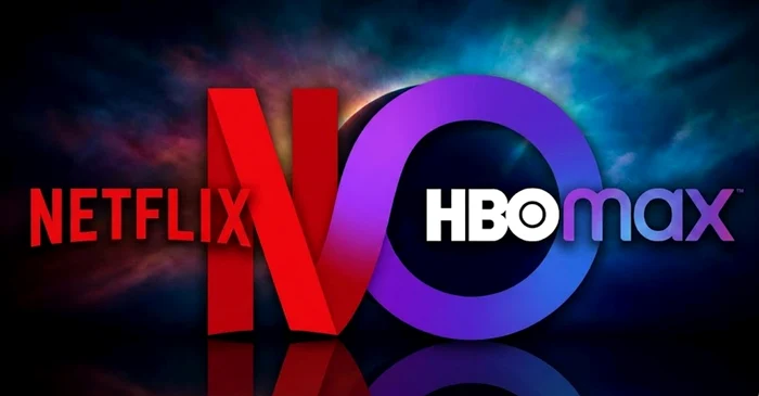 Colaj foto cu Netflix și HBO Max
