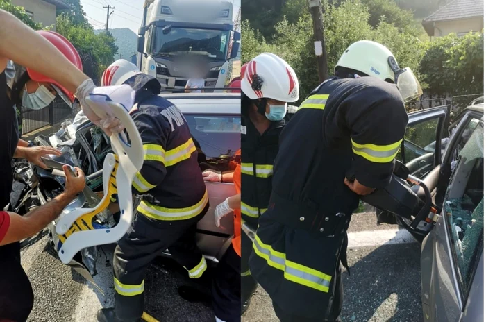 Accident rutier pe Valea Oltului la Brezoi - Vâlcea pe DN7-E81 o victimă încarcerată şi trafic blocat total Foto Adevărul 