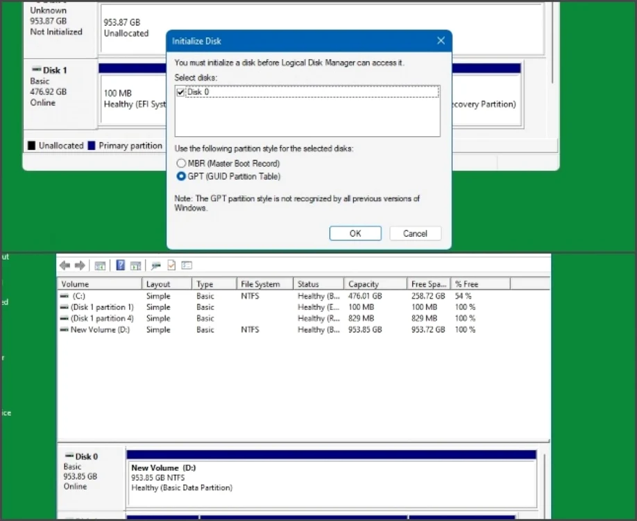 SSD ADATA 840  initializare si formatare