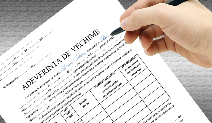 Adeverință de vechime.